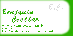 benjamin csellar business card